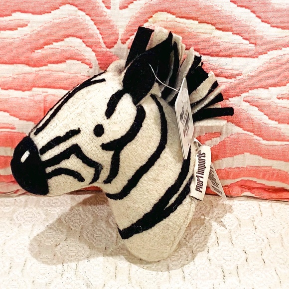 Pier 1 Imports Other - New with Tags Pier 1 Felted Black & White Zebra Head Ornament